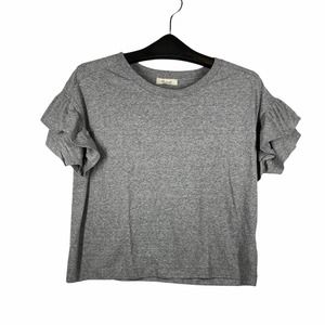 NWT Madewell Ruffle-Sleeve Grey M